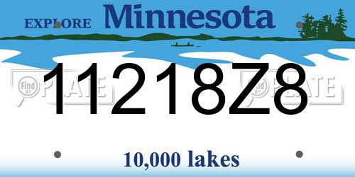 11218Z8 Minnesota License Plate