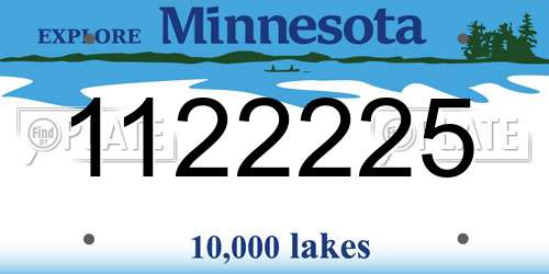 1122225 Minnesota License Plate