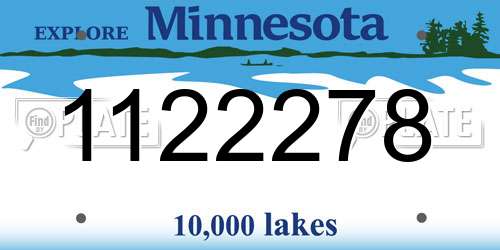 1122278 Minnesota License Plate