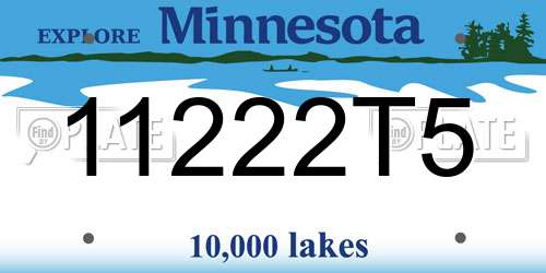 11222T5 Minnesota License Plate