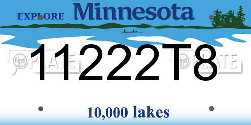 11222T8 Minnesota License Plate