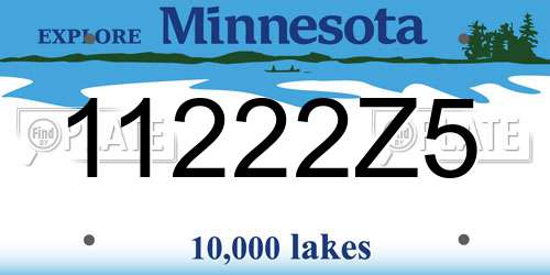 11222Z5 Minnesota License Plate