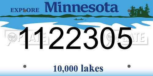 1122305 Minnesota License Plate