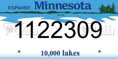 1122309 Minnesota License Plate