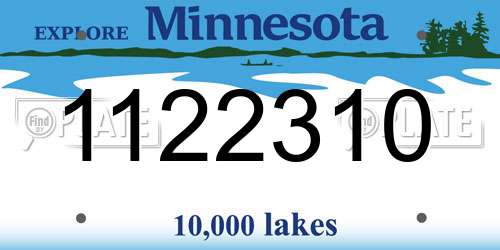 1122310 Minnesota License Plate