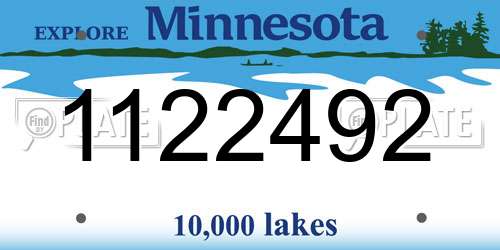 1122492 Minnesota License Plate