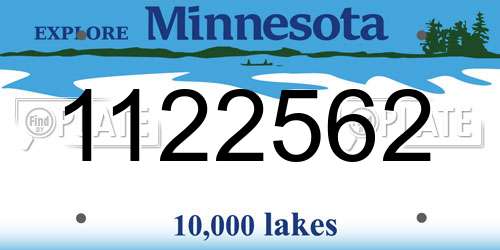 1122562 Minnesota License Plate