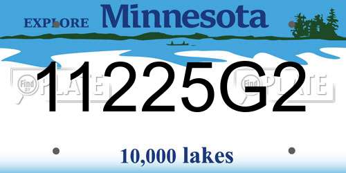 11225G2 Minnesota License Plate