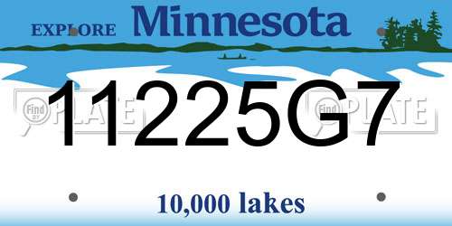 11225G7 Minnesota License Plate