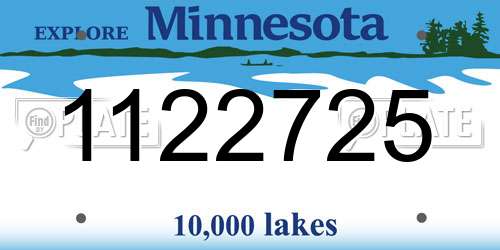 1122725 Minnesota License Plate