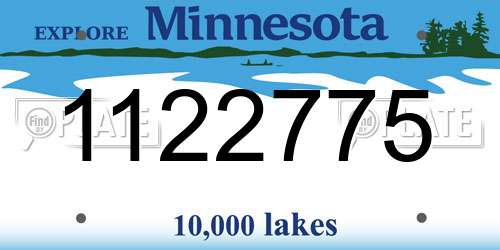 1122775 Minnesota License Plate