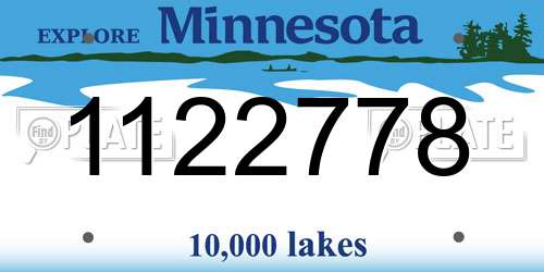 1122778 Minnesota License Plate