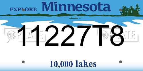 11227T8 Minnesota License Plate