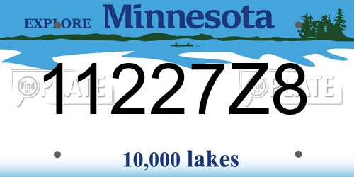 11227Z8 Minnesota License Plate