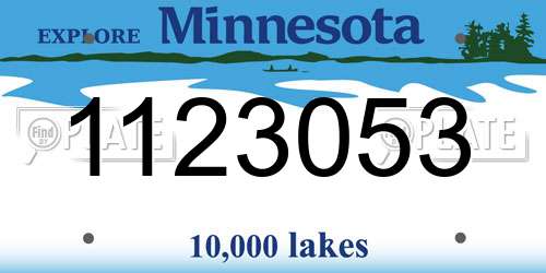 1123053 Minnesota License Plate