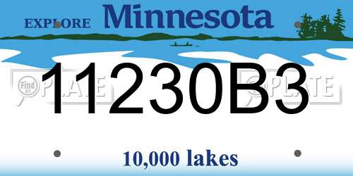 11230B3 Minnesota License Plate