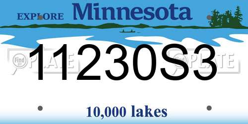 11230S3 Minnesota License Plate