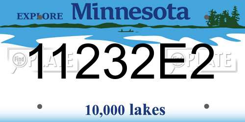 11232E2 Minnesota License Plate