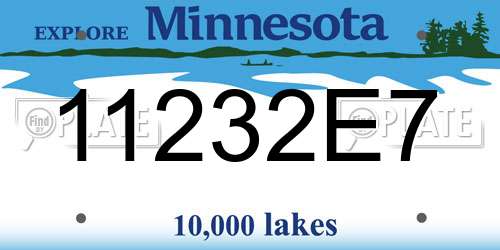 11232E7 Minnesota License Plate