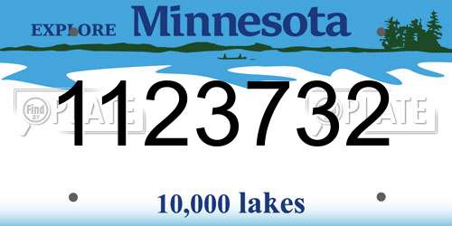 1123732 Minnesota License Plate