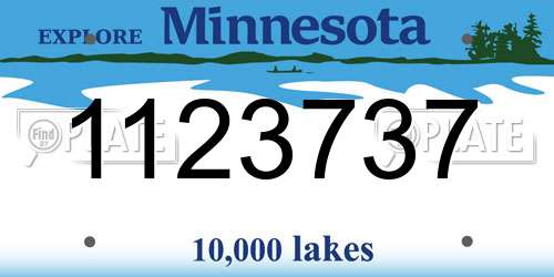 1123737 Minnesota License Plate