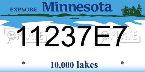 11237E7 Minnesota License Plate