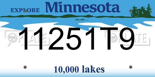 11251T9 Minnesota License Plate