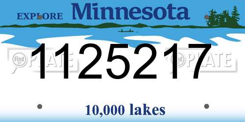 1125217 Minnesota License Plate