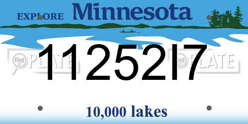 11252I7 Minnesota License Plate