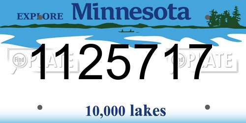 1125717 Minnesota License Plate