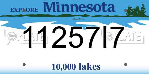 11257I7 Minnesota License Plate