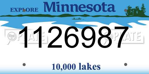 1126987 Minnesota License Plate