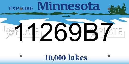 11269B7 Minnesota License Plate
