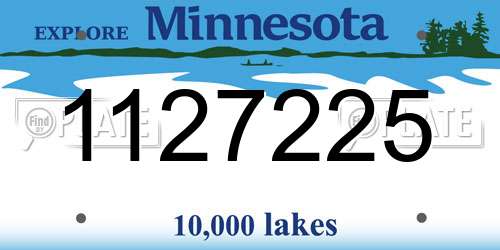 1127225 Minnesota License Plate