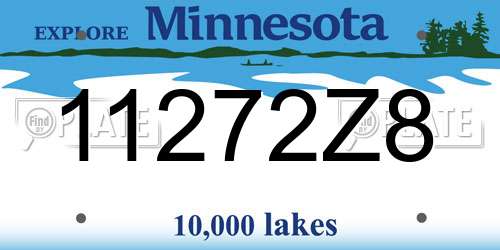 11272Z8 Minnesota License Plate