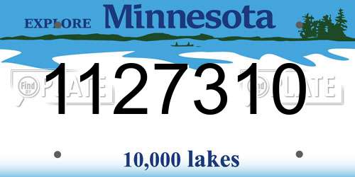 1127310 Minnesota License Plate