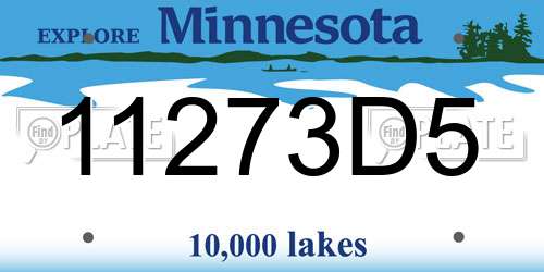 11273D5 Minnesota License Plate