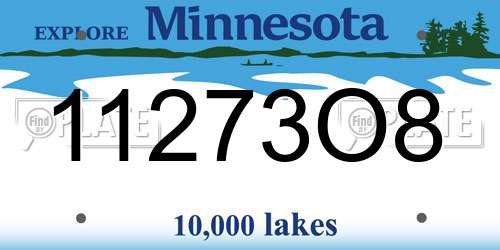 11273O8 Minnesota License Plate