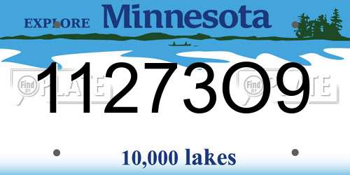 11273O9 Minnesota License Plate