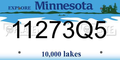 11273Q5 Minnesota License Plate