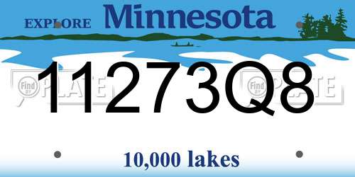 11273Q8 Minnesota License Plate