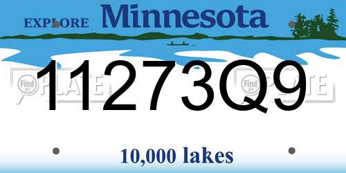 11273Q9 Minnesota License Plate