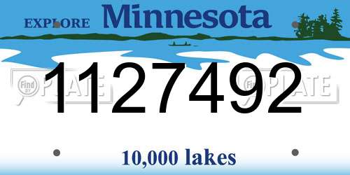 1127492 Minnesota License Plate
