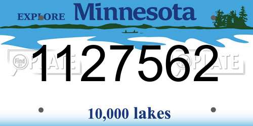 1127562 Minnesota License Plate