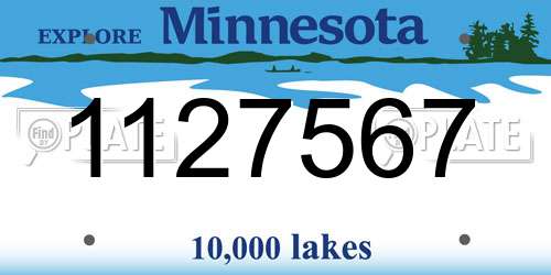 1127567 Minnesota License Plate