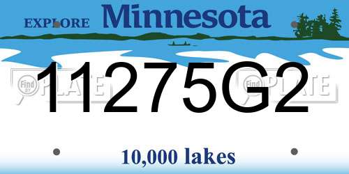 11275G2 Minnesota License Plate