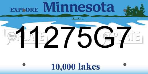 11275G7 Minnesota License Plate