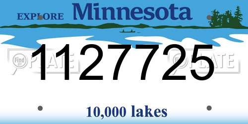 1127725 Minnesota License Plate