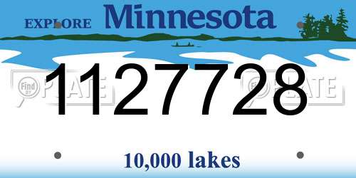 1127728 Minnesota License Plate