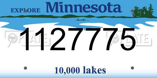 1127775 Minnesota License Plate